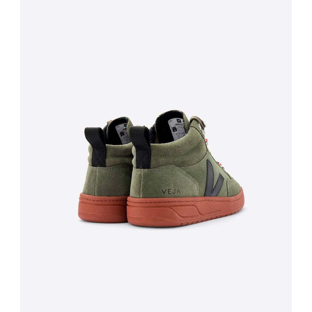 Veja RORAIMA SUEDE Hoog Dames Olijfgroen | BE 364DFM